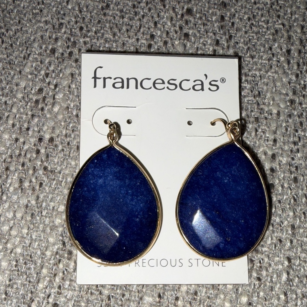 Francesca’s semi precious Stone with gold toe earrings